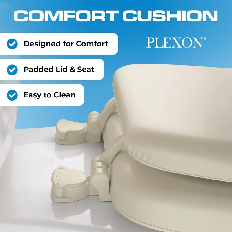 Plexon Soft Cushioned Toilet Seat, Easy To Clean & Change