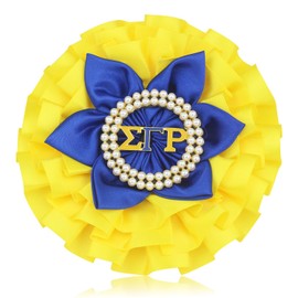 Pearl Sigmaa Gamma Rho Corsage for Women 1922 SGRho Gift SGR Flower Brooch Pin Greek Sorority Gift Paraphernalia Jewelry for Sisterhood Soror (4.5" SGR Corsage)