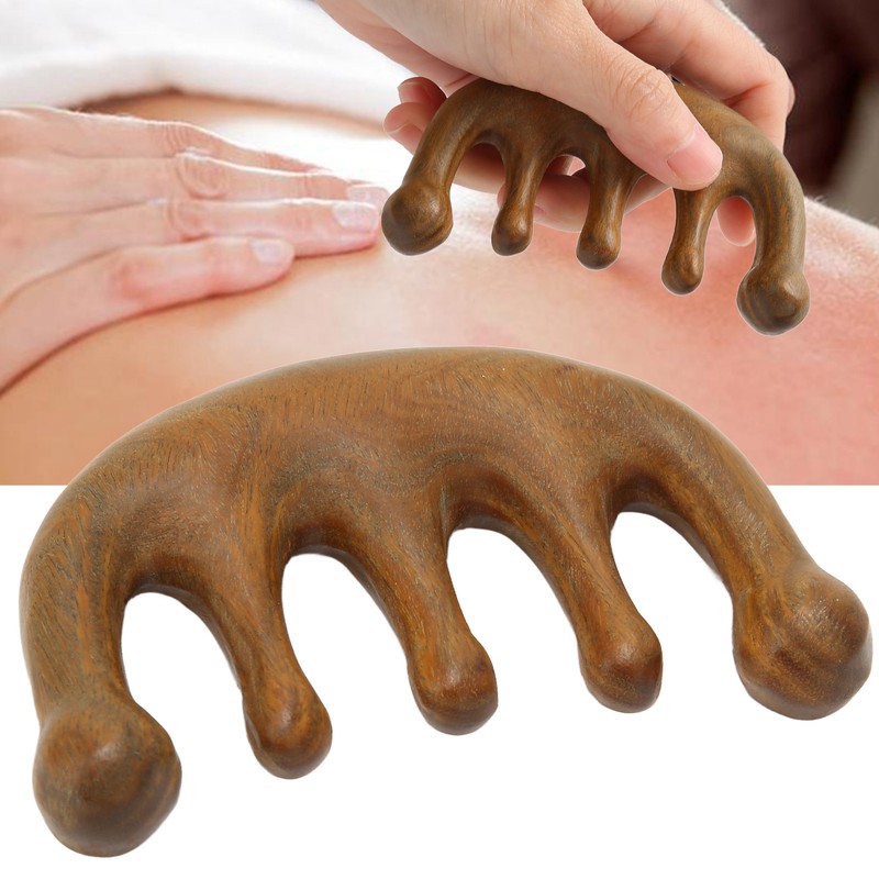 Wood Massage Comb Sandalwood Scraping Scalp Massage Comb for Head