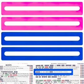 MILAKE 4 Pcs Mahjong Line Finder, Mahjong Cards 2026 Line Guide Ruler Reader, Mah Jong Accessories Gift for Enthusiasts, Beginners and Veterans (Pink+Blue)