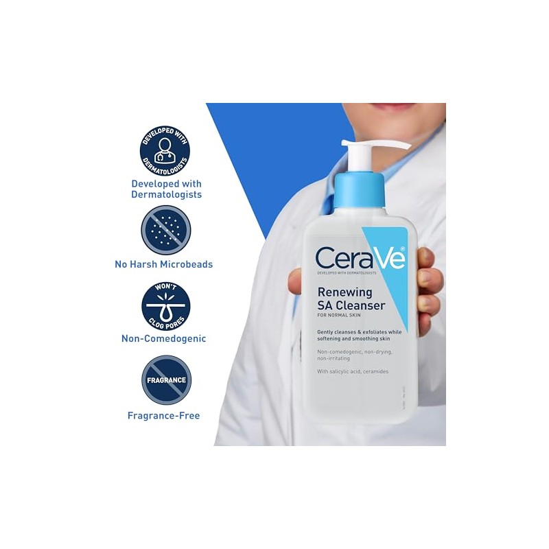 Cerave Limpiador Anti Rugosidades Piel Seca Rostro Cuerpo Ácido Salicílico