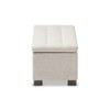 BOWERY HILL Contemporary Solid Wood Storage Bench in Beige Finish