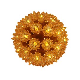 Novelty Lights Outdoor Christmas Starlight Sphere, Hanging Light Ball, Christmas Light Ball for Decoration (50 Light, 6", Gold)
