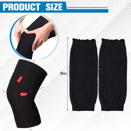 Geyoga Winter Knee Warmer, Stretchy Knitted Knee Pads, Thermal Knee Pads, Leg Warmers with Support Band, Non-Slip Leg Warmers, Joint Warmth for Women, Men, Arthritis, Cold Knee Problems (Grey, 1