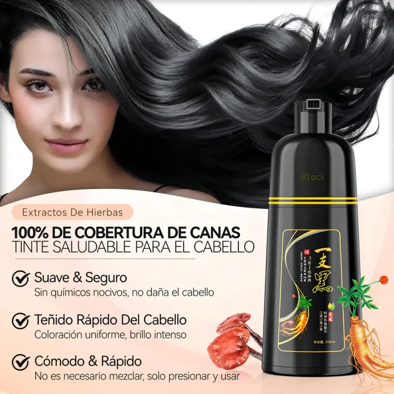 Kaisasa Shampoo Cubre Canas Tinte Instantaneo Para Canas，shampoo cubre canas，shampoo