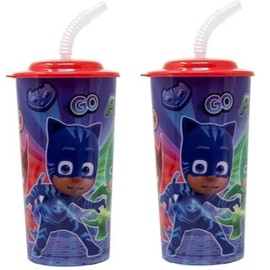 Zak Designs PJ Masks 16 oz PP Sports Tumbler w lid and Straw-Set of 2