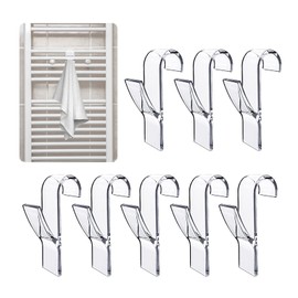 MUYAPAY Pack of 8 Bathroom Radiators, Towel Rails, Hooks for Towel Radiators, Hooks for Round Radiators for All Standard Radiators (Transparent)