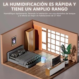 Difusor de Aceites Esenciales,Humificador de aromaterapia,Difusor de Aromas para Casa,Purificador de Ambiente,Capacitad 3L,Luz Ultravioleta Colorida, 