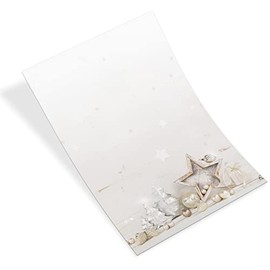 Logbuch-Verlag 25 Sheets of Copier Paper with Christmas Motif Elegant Grey White – Writing Paper Christmas DIN A4