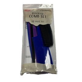 modesa assorted comb set 12 piece barber cutting rake tail styling pocket