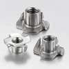 Wensilon 50pcs 3/8"-16 T-nut 304 stainless steel four-jaw - for