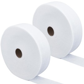 CRASPIRE 2 Rolls Jellyroll Strips Fabric Jelly Roll Batting Strip 2.5 Inch x 36 Yard White Cloth Upholstery Punched Cotton Blend Quilt Rug Strips for Braided Throw Quilts Needle DIY Sewing Crafts