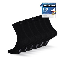 OCERA Bamboo Socks Men & Women's Socks – 6 or 12 Pairs – Breathable Men's Socks & Women's Socks Made of Bamboo Fibres – Odour-inhibiting Anti Sweat Socks Men & Women, 6x Black, 35 - 38