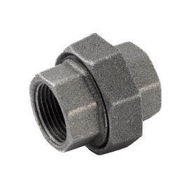 PlumberStop - 1/2 BLACK UNION, Black Iron Malleable Pipe Fittings, Steel For Heating Industrial Residential Commerical Plumbing