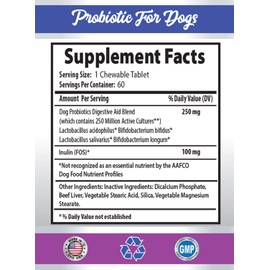 PET SUPPLEMENTS Dog Bed Breath - PROBIOTICS for Dogs - Healthy Gut - Stop Gas Diarrhea and Bad Breath - Digestive Boost - Dog probiotics USA - 2 Bottles (120 Treats)