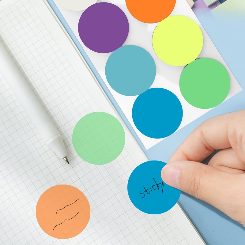 800 Sheets Transparent Sticky Notes Small Round Clear Sticky Notes