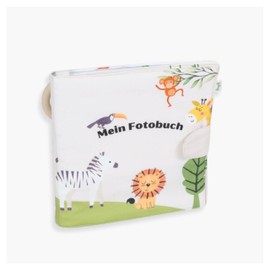 Photo Album Baby Children Photo Book Made of Organic Cotton I with Teether and Pendant as Memory Book I Baby from 0 Months I Gifts for Birth and for getting used to for Boys and Girls