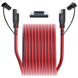 JXMXRPV SAE to SAE Extension Cable 16AWG 10FT,SAE Extension Cable Quick Disconnect Connector with SAE Polarity Reverse Adapter Trolling Motor RV Motorcycle Cars Tractor(16AWG 10FT)