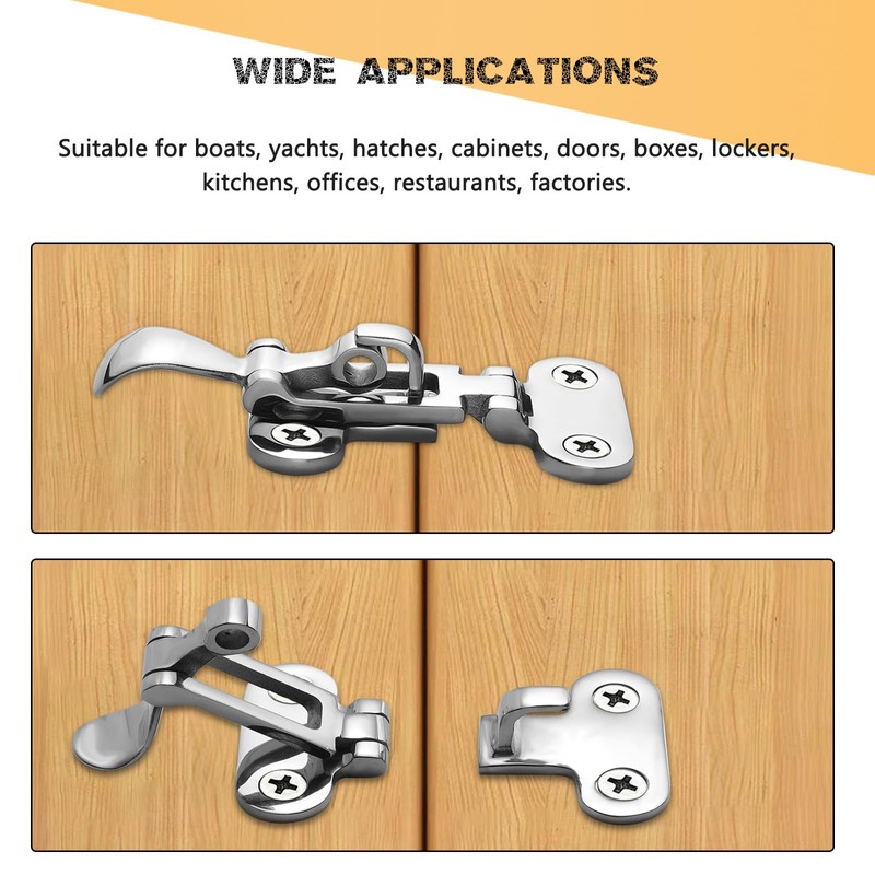 DIALESHU Boat Anti-Rattle Latches Marine 316 Stainless Steel, Lockable Hold
