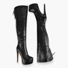 VERISSON Women's Platform Boots Stiletto Overknee Boots with Lacing Stiletto