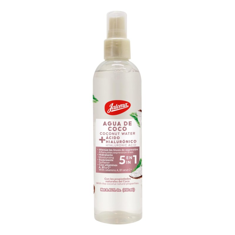 Jaloma | Agua de Coco con Ácido Hialurónico, Tónico Facial,