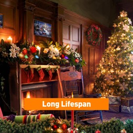 CHYSUPER C7 Christmas Lights, Led Clear Multicolor Outdoor String Lights, 25 FT Commercial Grade Patio Lights with 27 C7 Bulbs, Waterproof Shatterproof Hanging Lights for Outside Porch Xmas Tree Décor