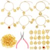 Landical 47 Pcs Gold Bangle Charm Bracelet Making Kit DIY