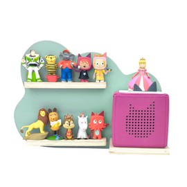 Harewu Magnetic Shelf for Toniebox, for Tonie Dolls, Green Cloud, Toniebox Shelf, Wall Shelf, Children's Room Accessories for Toniebox, Starter Set, Girls and Boys (Green)