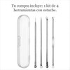 Extractor de Puntos Negros y Espinillas Acero Inoxidable con Estuche,