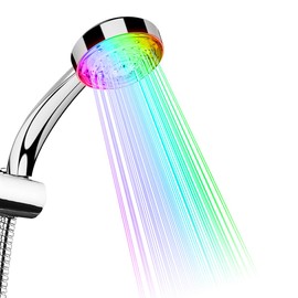 TankerStreet Color Changing Shower Head Led Light Glowing Automatic 7 Colors Changing Handheld Sensing Faucet Safe Beautiful and Practical Nozzle Bathroom Decoration 26.3x9.2x6.5cm