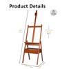 DJAR Medium Wooden H-Frame Art Easel with Storage Drawer, Walnut