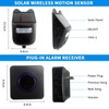 Qumox Solar-Powered Driveway Alert System - Wireless Motion Sensor Doorbell