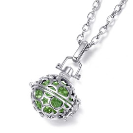 Morella Women’s Guardian Angel Necklace, Stainless Steel, 70 cm, with Spiral and Zirconia Melody Ball Pendant, Comes in Jewellery Bag, Stainless Steel