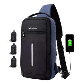 Bluelander Mochila Cruzada Pechera Bandolera Antirrobo Usb Moda Casual
