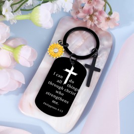 Luvsweets Christian Gifts for Women Men - Inspirational Bible Verse Keychain, Religious Faith Based Gifts, Birthday Easter Christmas Baptism First Communion Gift for Families Friends Prayers Pastor