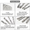 Unxuey 13pcs Cemented Carbide Drill Bits, 3-15mm, Spiral Flute, Ideal