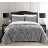 Elegant Comfort 3-Piece Set Pinch Pleated Sherpa Comforter Reversible Down