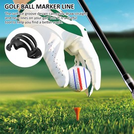 4PCS Golf Line Drawing Marker-Golf Ball Marker Alignment Kit, 4 Golf Ball Marking Stencils and 4 Color Markers for Beginning Training