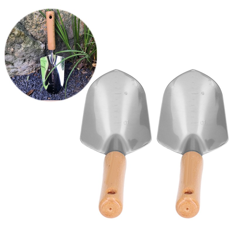 2Pcs Stainless Steel Garden Loose Soil Scoop Wearable Rope Portable