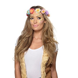 Generique - Hippie Schmink-Set 60er Jahre-Zubehör 17-teilig bunt