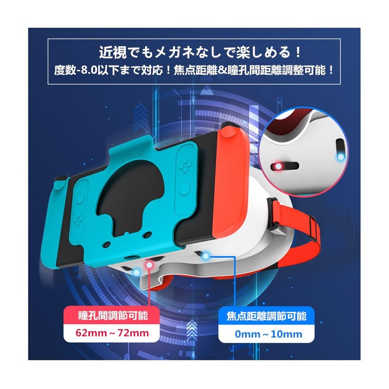 SHEAWA Switch/OLED Model VR Goggles Headset for Myopia -8.0 or
