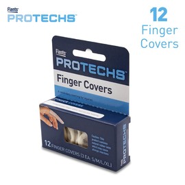 Flents First Aid Finger Covers, 12 Count, Small, Medium, Large, X-Large, Protects Finger While Healing From Injury (3 Pairs Each of S/M/L/XL) (69626)