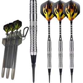90% Professional Tungsten Soft tip Darts 18g+Carrying case+Extra Tips+Dart Tool+Alu shafts+Sharpener+Flights for Man&Woman|ZT04 Style