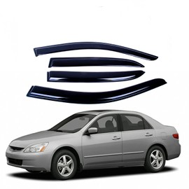 Fits Honda Accord 2003-2007 Acrylic Safe Smoke Window Visor Set - Sun, Rain, and Vent Protection, 4-Piece Window Deflector Guard Kit