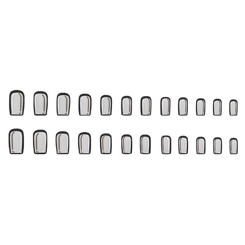 RikView Black Press on Nails Medium Fake Nails Matte Acrylic