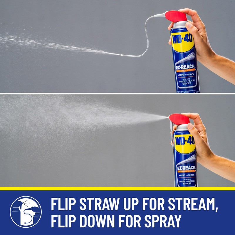 WD-40 Multi-Use Product Featuring an 8-inch Flexible Straw EZ-Reach to