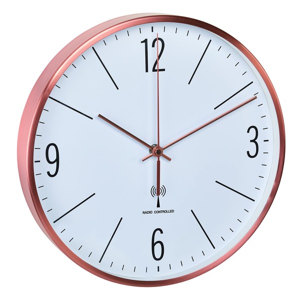 TFA Analoge Funkwall clock Kupfer-Optik