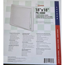 Acudor PA-3000 18"x18" White Universal Flush Access Door Plastic -shelf 26t-