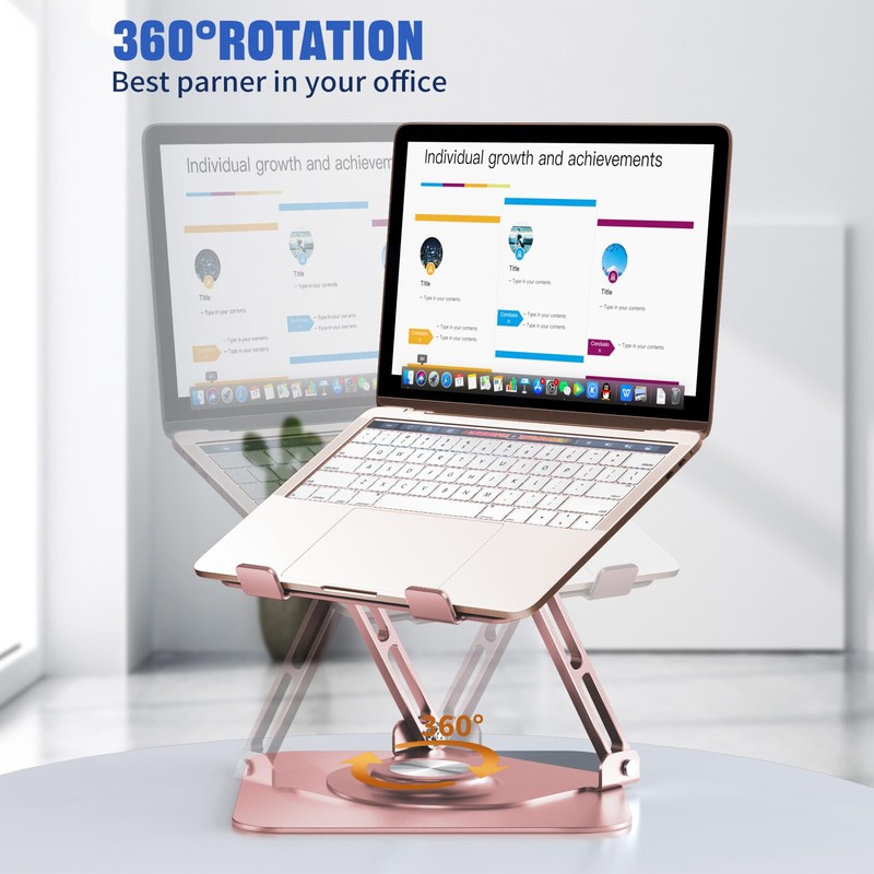 JOYEKY Laptop Stand for Desk, Adjustable Computer Stand with 360°