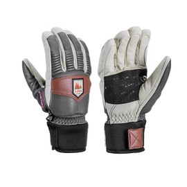 LEKI Patrol 3D Primaloft Gold Insulated Water-Resistant Gloves for Skiing, Snowboarding, & Cold Weather - Graphite-Offwhite-Maroon - Medium